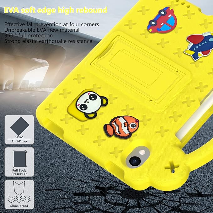 YRH for iPad mini A17 Pro Case 2024/iPad Mini 6 Kids Case 2021EVA Shockproof Cover for iPad mini 7th/6th Generation 8.3-inch with Stand Handle Strap Green