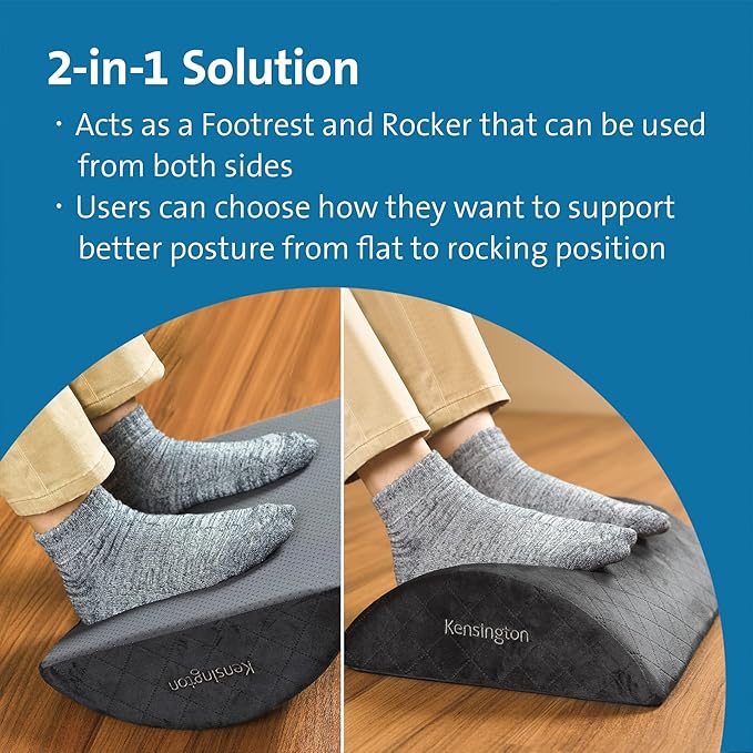 Kensington Premium Comfort Soft Footrest for Under Desk, Ultra Soft High Density Foam with Non-Skid Base (K56100WW)