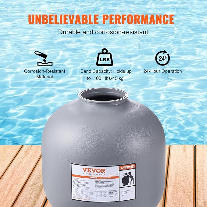 VEVOR 22 Inch Sand Filter, Above Inground Swimming Pool Sand System