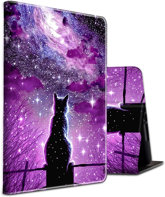 for 10.1 Amazon Fire HD 10 Tablet (13th Generation 2023 Release)PU Leather Multi-Angle Anti Slide Stand Cases with Auto Wake/SleepAnimals Dog Paws Galaxy