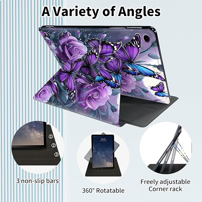 for Samsung Galaxy Tab A9 Plus Case 11 Inch 2024 2023 (SM-X210/X216/X218)360 Degree Rotating Smart Cover Case with Auto Sleep/Wake-Beautiful Highland Cow
