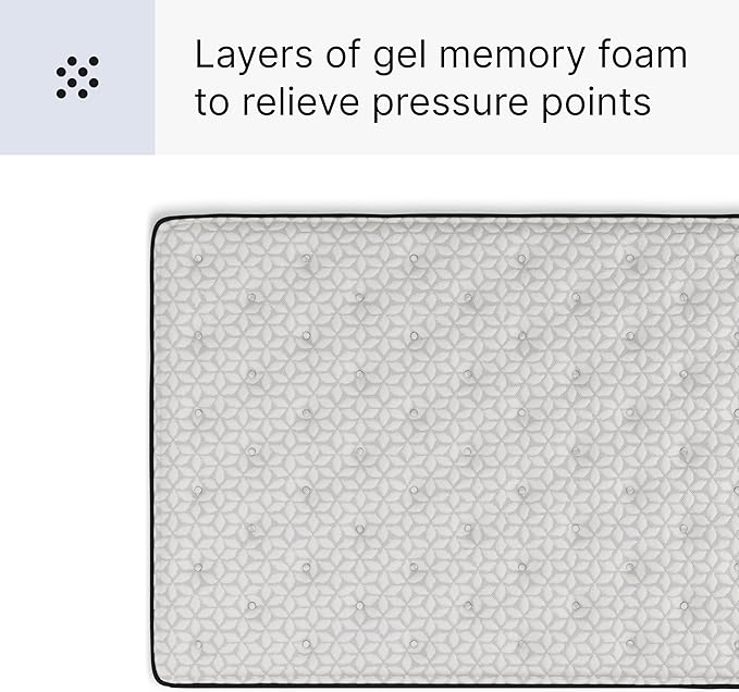 Signature Design by Ashley Limited Edition Pillow Top 13 " Pillow Top Hybrid Mattress with Gel Memory Foam and Edge Support for Cool Sleep and Pressure Relief, California King, Fiberglass Free