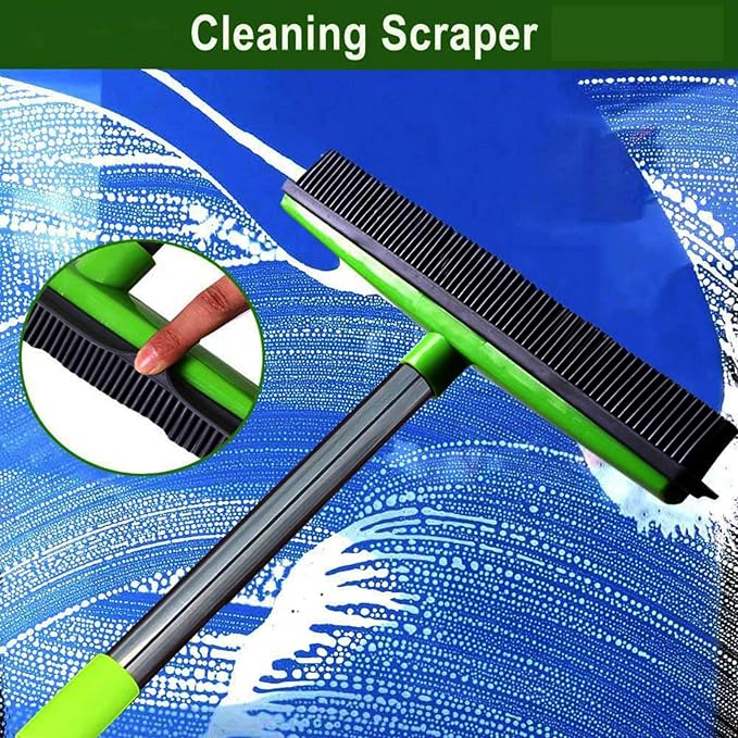 Multifunctional Broom, Telescopic Carpet Rake Rubber Pp 12.6in Brush Easy Wash