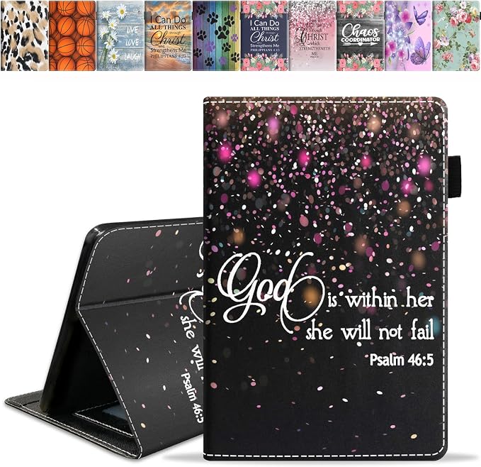 Case for All-New Amazon Fire HD 10 &amp 10 Plus Tablet 10.1 (13th/11th Generation 2023/2021 Release) - Slim PU Leather Folio Smart Cover with Auto Wake/Sleep Bible Verse Psalm 46:5