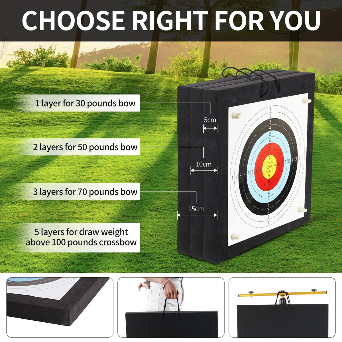 FENJANER 20" Foam Archery Target with Hanging Rope for Backyard Shooting