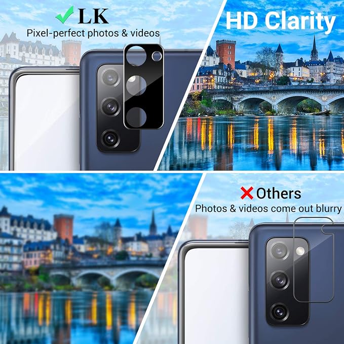 LK 3+3 Pack Samsung Galaxy S20 FE Screen Protector + Camera Lens Protector | 9H Tempered Glass Easy Installation [Not Fit for Galaxy S20]