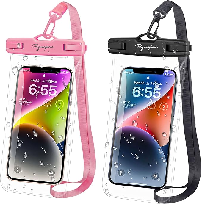Waterproof Phone Pouch Bag - 7.5in Water Proof Cell Phone Case for Beach Travel Must Haves, IPX8 Dry Bag with Lanyard for iPhone 16 15 Pro Max Galaxy S25 Ultra Pixel 7a, Cruise Essentials 2025