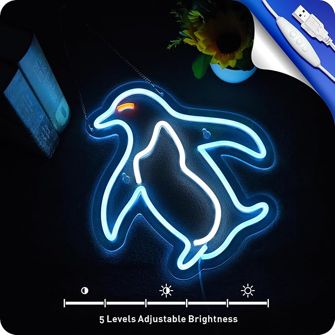 Penguin neon signs for wall decor penguin LED light for bar pub store club garage bedroom home artwork gift