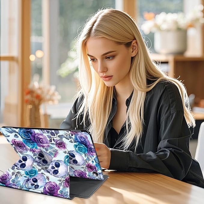 for Amazon Fire Max 11 2023 Release Table Case 11'' Rotating Auto Wake Sleep Leather Table Case for Amazon Fire Max 11 2023 Release Stand Bird Flowers Design for Woman Man