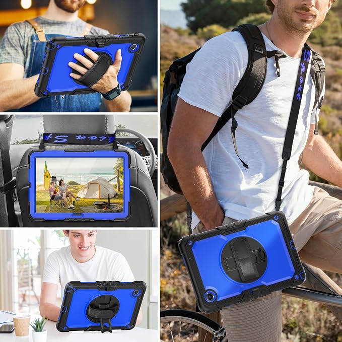 HXCASEAC Case for Samsung Galaxy Tab S6 Lite 10.4 inch Protective with Screen Protector/Hand Strap/S Pen Holder Shockproof S6 Lite Tablet Case 2024/2022/2020 SM-P610 SM-P613 SM-P620 - Black
