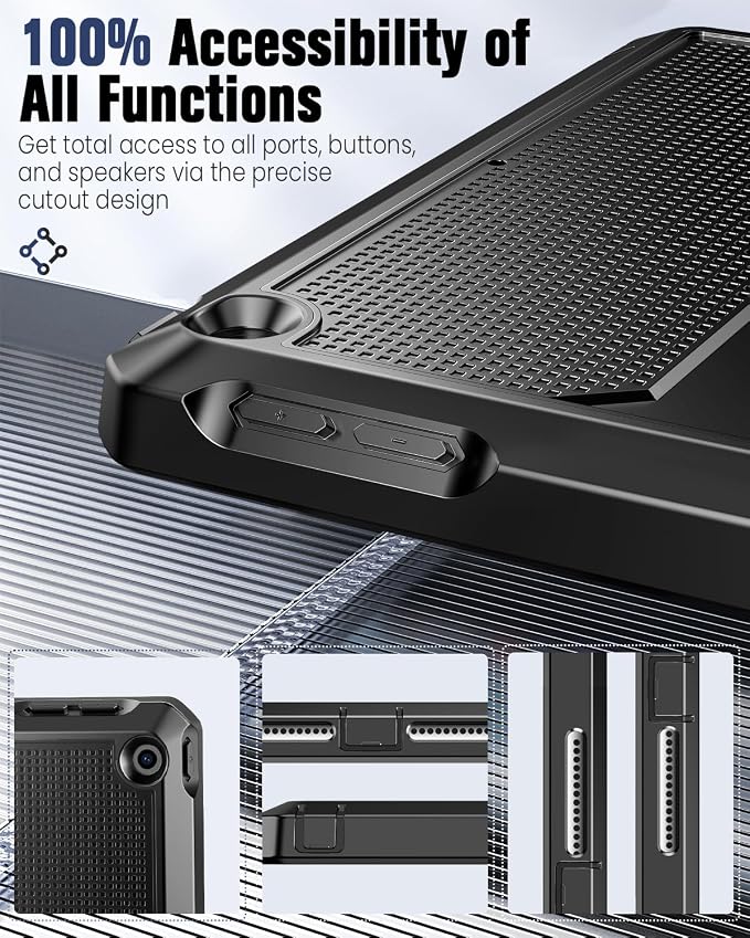 MoKo Shockproof Case Fit 2018/2017 iPad 9.7 6th/5th Generation Black | Heavy Duty Shockproof Full Body Rugged Hybrid Cover with Built-in Screen Protector for Apple iPad 9.7 Inch 2018/2017