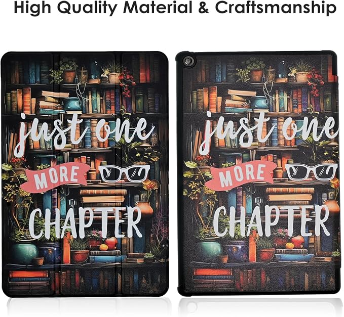 Case for Amazon Fire HD 10 Tablet (7th and 9th Generation 2017 and 2019 Release) Lightweight PU Leather Stand Cover with Auto Wake/Sleep Book and Flowers
