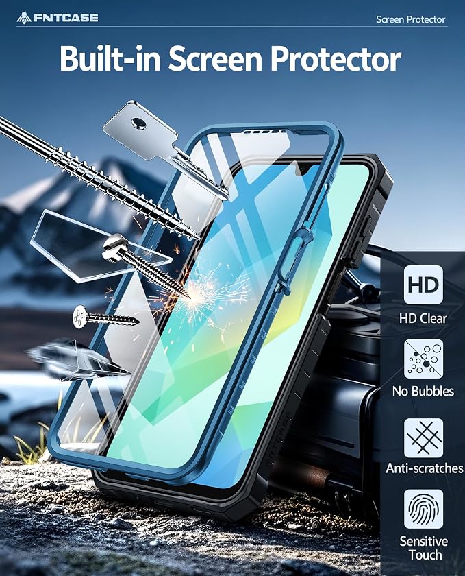 FNTCASE for 11 Pro XL Case Rugged Kickstand 2 Front Frames Black | Built-in Screen Protector 20FT Military-Grade Drop Protection Rugged Heavy Duty Shockproof Full Body Protective Cover