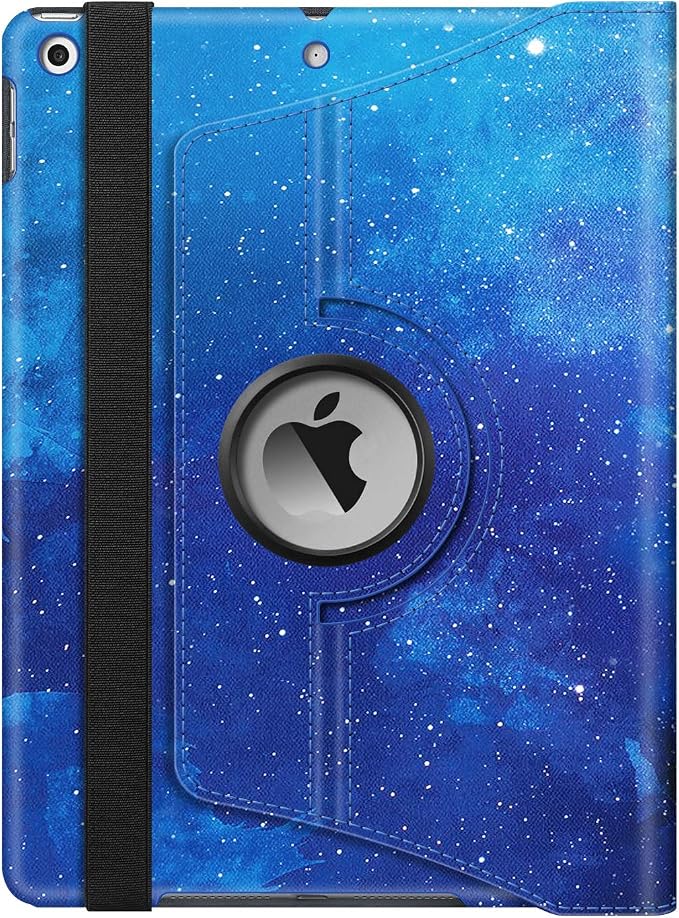 Fintie 360° Rotating Case for iPad 9th / 8th / 7th Generation 10.2 Inch | Swivel Stand Portrait &amp Landscape Viewing Shockproof Cover with Pencil Holder Auto Wake/Sleep Aqua Wave