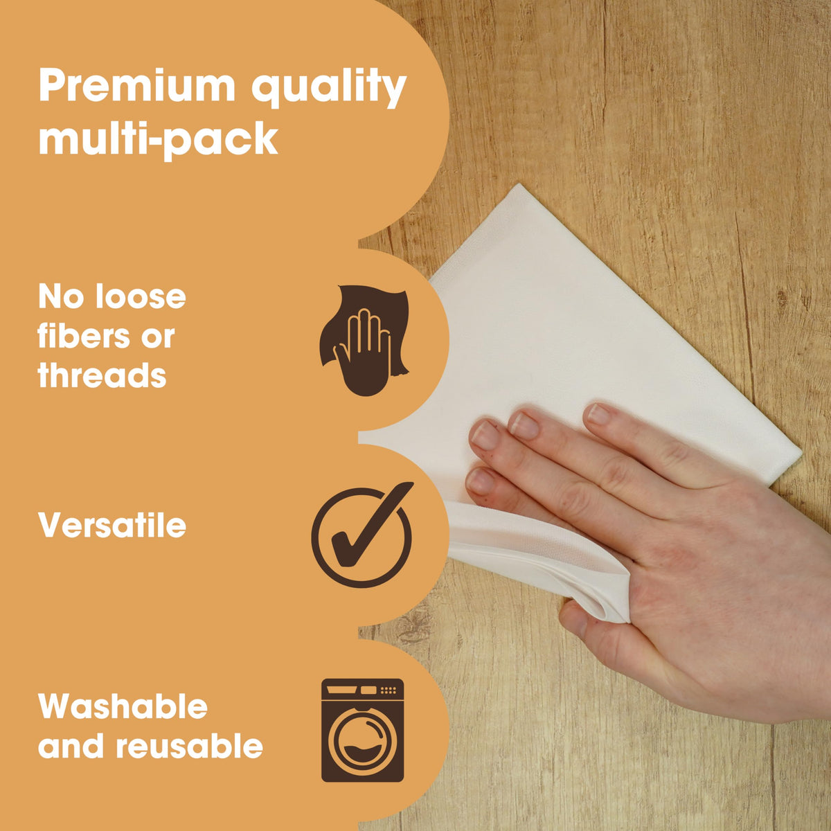 Furniture Clinic Lint Free Cotton Cloths | Eco-Friendly and Reusable Multi-Purpose Application Rags | for Furniture, Home, Office, Oiling and Waxing | Hypoallergenic | Quick-Drying | 3 Pack