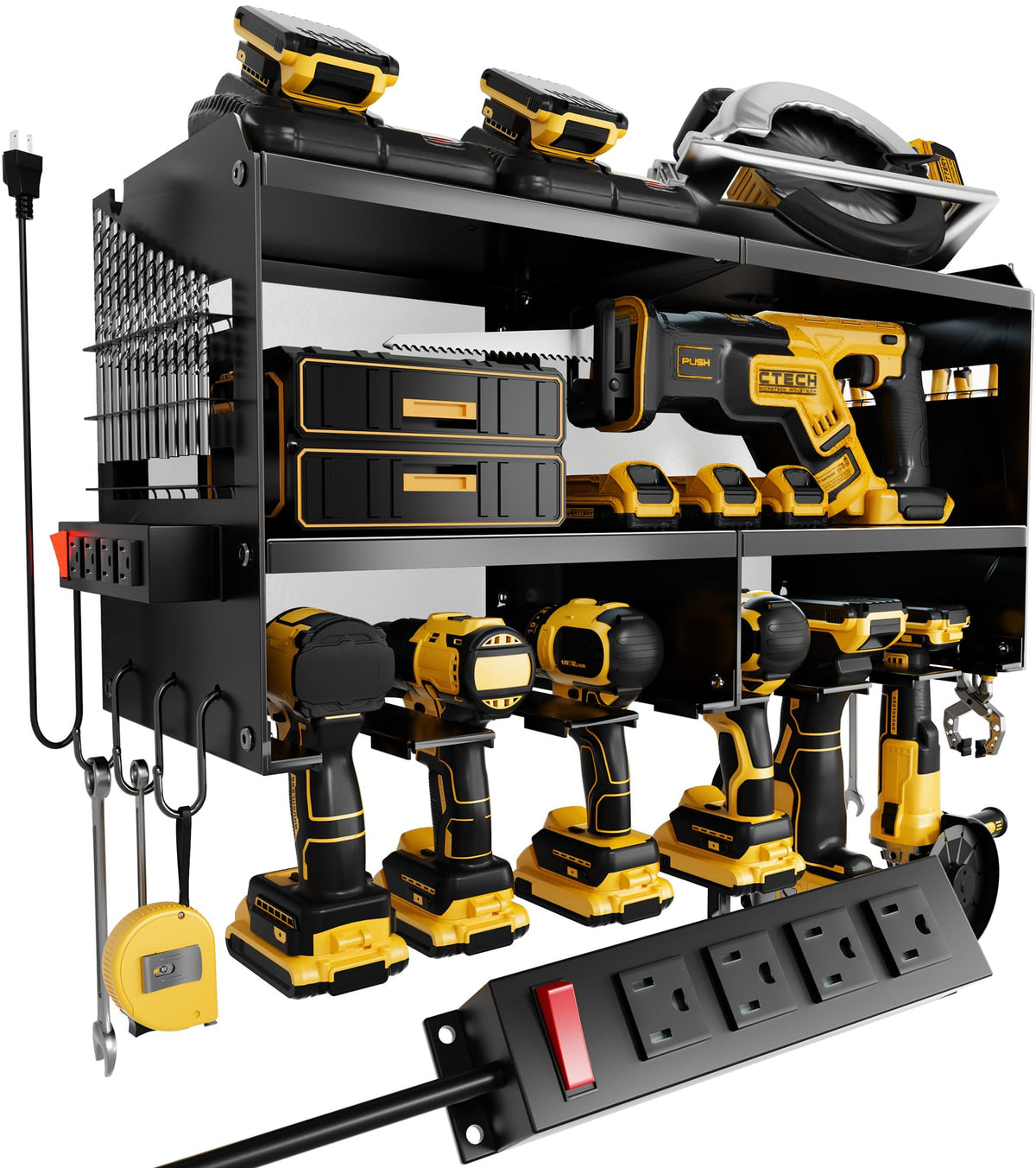 Spampur Power Tool Organizer Wall Mount with Charging Station