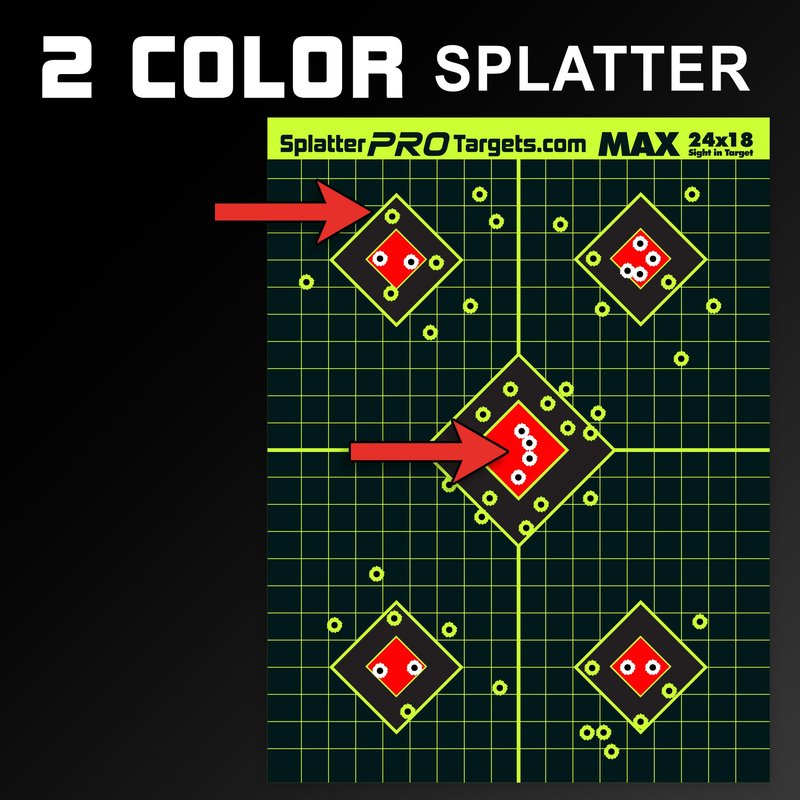 18x24 Extra Large Splatter Targets. Two Color Splatter to Easily See Your Shots! Bright Fluorescent Yellow and White Splatter. (10)