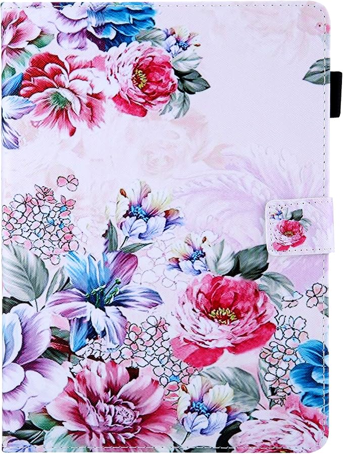 for Apple iPad 10.2 Case 9th/8th/7th Generation Cover (2021/2020/2019) with Auto Wake/Sleep Ultra Thin Lightweight Trifold Stand Folio PU Leather &amp Hard Back Hybrid Cover Almond Blossom