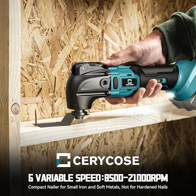 Cordless Oscillating Tool Compatible with Makita Battery, 21000 OPM Max Brushless-Motor Tool with Auxiliary Handle, Oscillating Multi-Tool for Scraping, Sanding,Cutting Wood(Tool only)