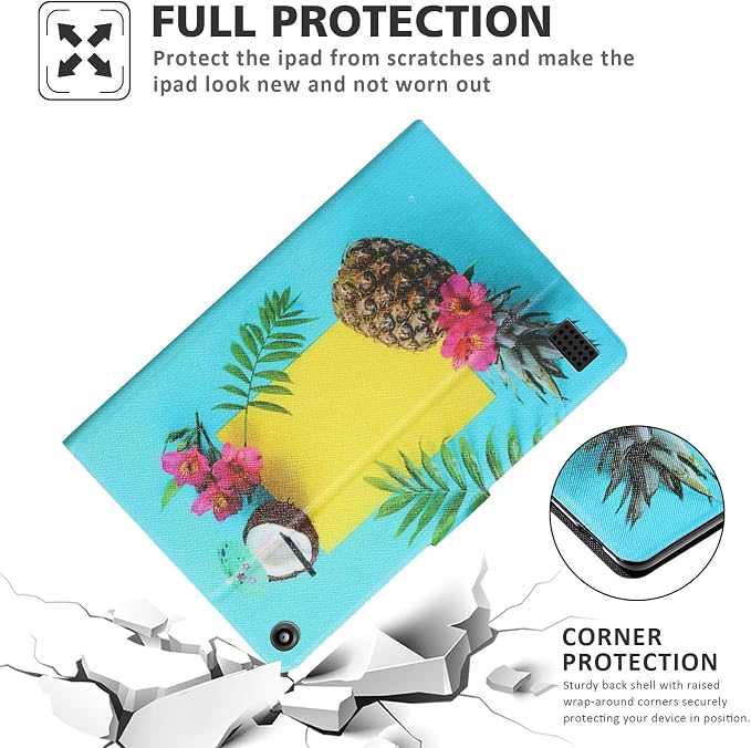 Case for Kindle Fire 7 TabletDteck Full Protective Flip Adjustable Stand Auto Wake/Sleep Smart Cover with Pencil Holder for Kindle Fire 7 Tablet 9th/7th/5th Generation 2019/2017/2015 ReleaseKing Dog