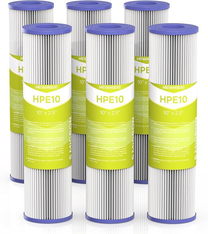 5 Micron Whole House Water Filter Cartridge, Pleated Sediment Filters