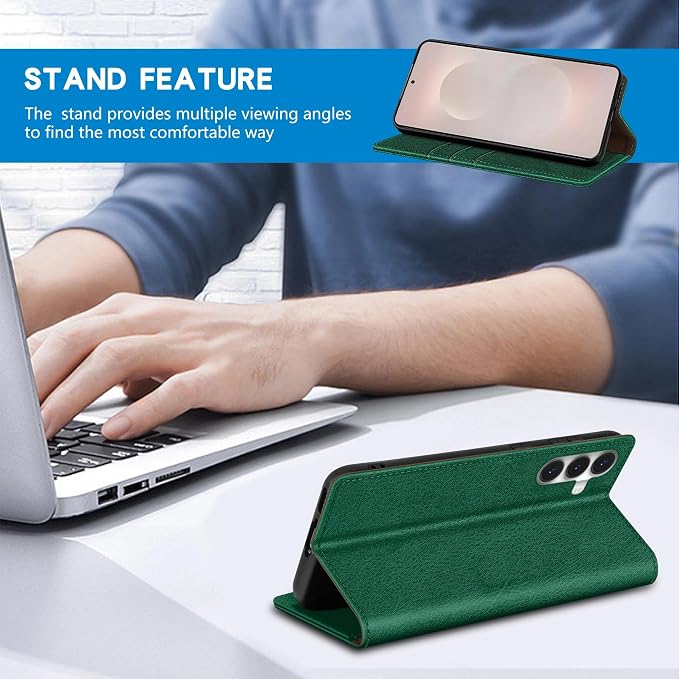 ZZXX for Samsung Galaxy S25 Wallet Case with [RFID Blocking] Card Slot Stand Strong Magnetic Leather Flip Fold Protective Phone Case for Samsung Galaxy S25 Case Wallet(Black-6.2 inch)