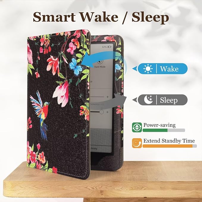 Fancity Case for Kindle Paperwhite 7/6.8 12th/11th Generation 2025 2024 | PU Leather Case with Auto Wake/Sleep Hand Strap for Kindle Paperwhite/Colorsoft Signature Edition 2021 Monet's Garden