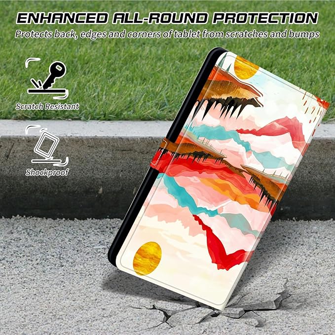 for Walmart Onn 10.1 2024 Onn 10.1 Gen 4 Universal Tablet Case 360 Degree Rotating Kickstand Protective Stand Case with Multiple Viewing PU Leather Shell Case Black Book Cat