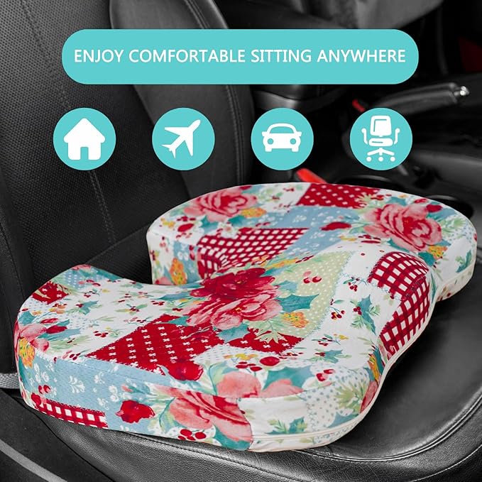 Tailbone Pain Relief Cushion, Memory Foam Seat Cushion for Pressure Relief Coccyx Cushion for Sciatica Pain Ergonomic Seat Cushion for Office Desk Chair