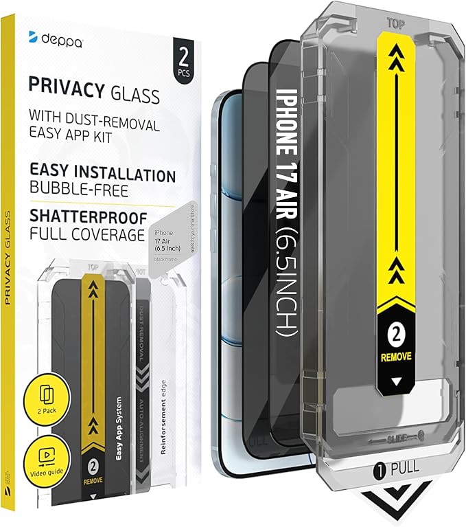 Deppa | 2-Pack | Screen Protector for iPhone 16 Pro Max (6.9) with Smart Installation Tray | Dust &amp Bubble-Free | 9H Tempered Glass | Full Coverage | Easy Install