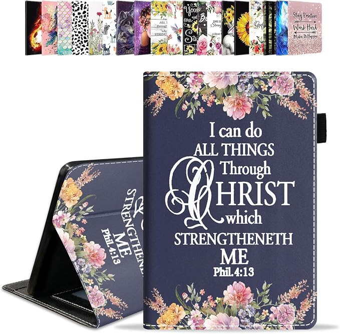 Case for Amazon Kindle Fire HD 10 Tablet 10.1 (9th/7th Generation 2019/2017 Release) - PU Leather Folio Case with Smart Auto Wake/Sleep African American Girl
