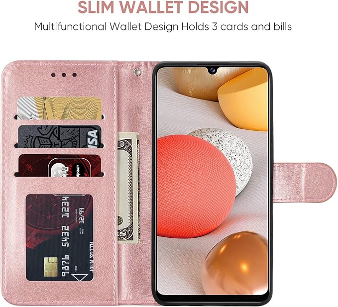 Case for Galaxy A42 5G Case Galaxy M42 5G SM-A426 Wallet Case with Tempered Glass Screen Protector Leather Flip Credit Card Holder Stand Phone Cover Cases for Samsung Galaxy A42 5G Blue