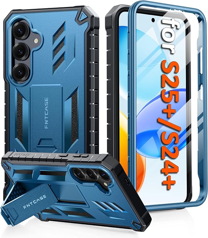 FNTCASE for 11 Pro XL Case Rugged Kickstand 2 Front Frames Black | Built-in Screen Protector 20FT Military-Grade Drop Protection Rugged Heavy Duty Shockproof Full Body Protective Cover