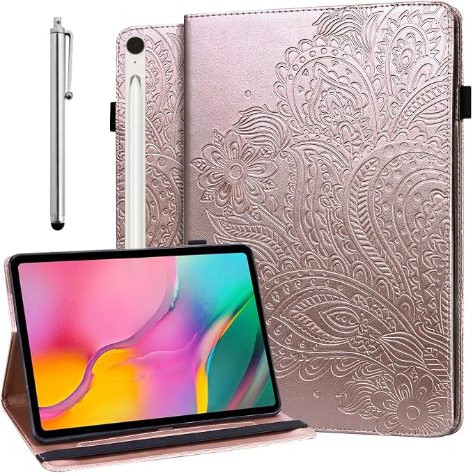 ALILANG Case for Samsung Galaxy Tab S10 Lite/ S10 FE/ S9 FE 10.9 Inch/Tab S9 11 Inch with Stylus Multiple Viewing Angles PU Leather Stand Flip Cover for Galaxy Tab S10 FE 5G Tablet Case -Brown