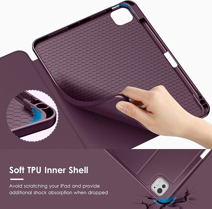 VIKESI Case for iPad Pro 11 inch (M5/M4) 2025/2024Multiple Angles Magnetic Stand CoverShockproof BackPencil Holderand Auto Sleep/WakeBlack