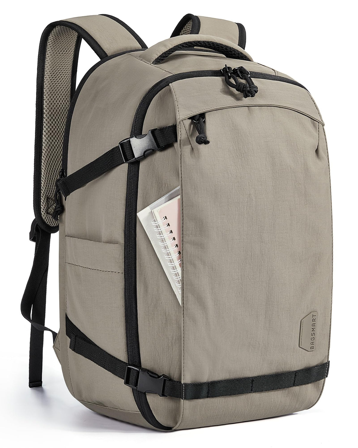 BAGSMART Travel Backpack for Women, 15.6 Inch Carry On Bag, Brown
