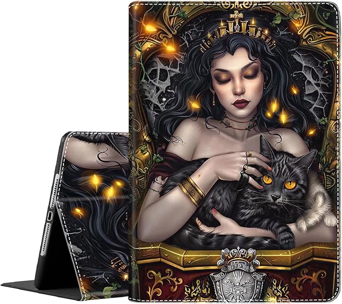Case for iPad 9th/8th/7th Generation 2021/2020/2019 iPad 10.2 Inch Also Fit iPad Air 3th Gen 2019/iPad Pro 10.5 inch，Standing Cover with Auto Sleep/WakeCute Black Cat