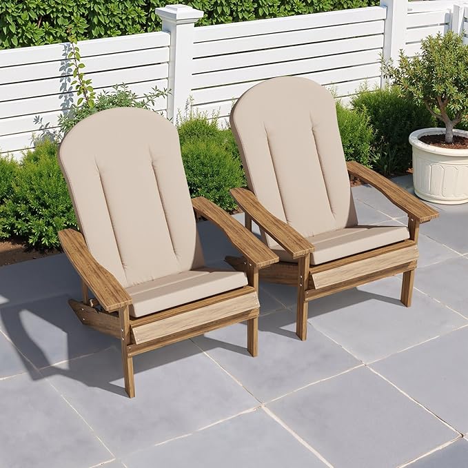 Crestlive Products Adirondack Chair Cushion Outdoor Rocking Chair Cushion Water Resistant 50x20 Inch High Back Patio Replacement Cushions, Beige