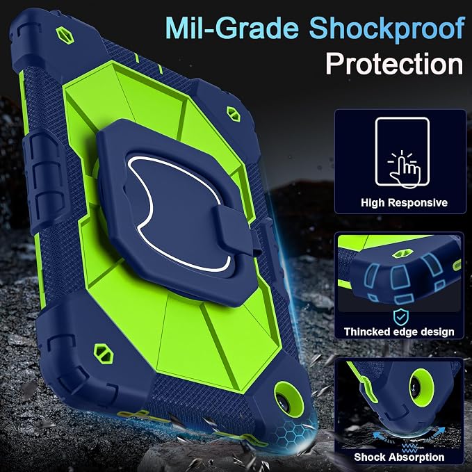 Auizotl Case for Samsung Galaxy Tab A11+/A9+ Plus 11 Inch with Screen Protector/Rotating Stand/Pen HolderMilitary Grade Shockproof Cover for Galaxy Tab A11 Plus /A9 Plus CasesBlack
