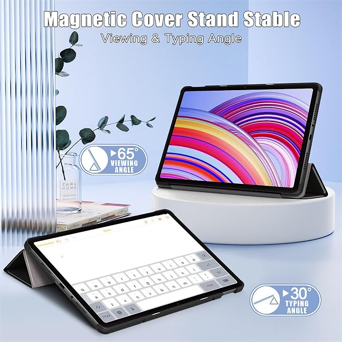 Caweet Case for Xiaomi Redmi Pad 2 PRO 12.1 Inch 2025 Released Lightweight Hard Back Shell Tri-Fold Stand Cover with Auto Sleep/Wake Almond Blossom