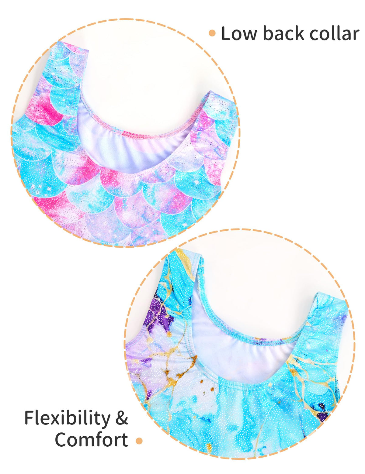 Nokecina Leotard for Girls Gymnastics Size 2t 3t Green Purple Gym Outfits with Shorts Stretchy Unitards