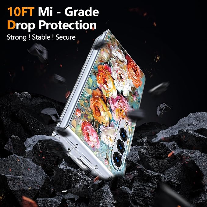 for Galaxy Z Fold4 CaseBuilt-in Magnet CircleWireless Charging | Military-Grade Shockproof case Cover for Samsung Galaxy Z Fold4Anagallis