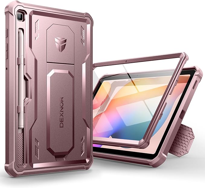 Dexnor Case for Samsung Galaxy Tab S6 Lite 10.4 Inch 2024/2022/2020 [Built in Screen Protector &amp Kickstand] with Pen Holder Heavy Duty Shockproof Full Body Protective Cover for Tab S6 Lite (Black