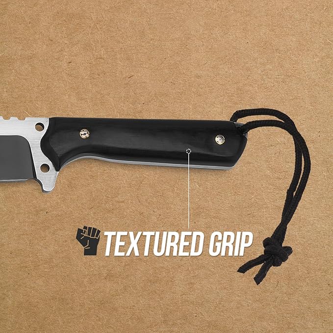 Machete with Sheath - Heavy Duty Bushcraft Hunting Knife, Multi-Purpose Knife for Gardening, Camping, Hunting and Bushcraft
