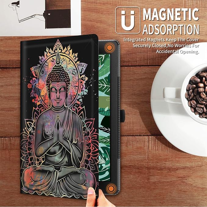 FUYOCWE for iPad Pro 13 Inch Case (M47th Generation2024 Model A2925A2926A3007)PU Leather Slim Folding Stand Case for iPad 13 7th GenAuto Sleep Wake Cover -A Dream Catcher Wolf