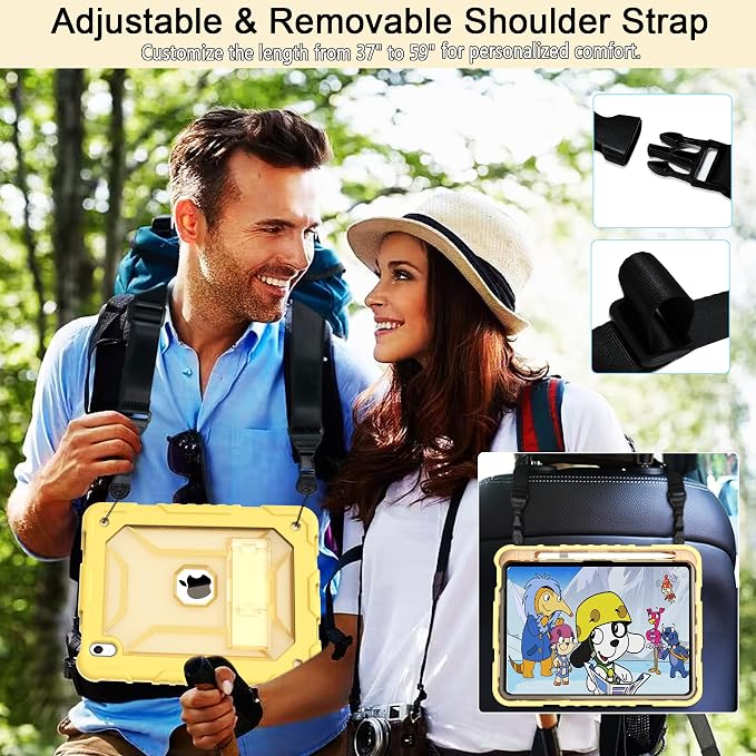 TIMISM Case for iPad 10th Generation 2022 iPad (A16) 11 Inch 2025 with Pencil Holder &amp Kickstand Translucent Hard PC Back Cover Heavy Duty Shockproof Protective Case for iPad 11/10 Clear Blue