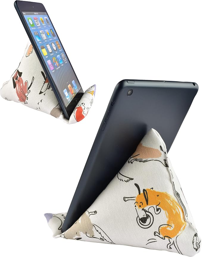 Handmade Phone Pillow Holder - The Wedge Mobile Device Stand - Fabric Phone Stand for All iPhones All Smartphones! 7 x 6.1 x 5.5 Inches (ABC)