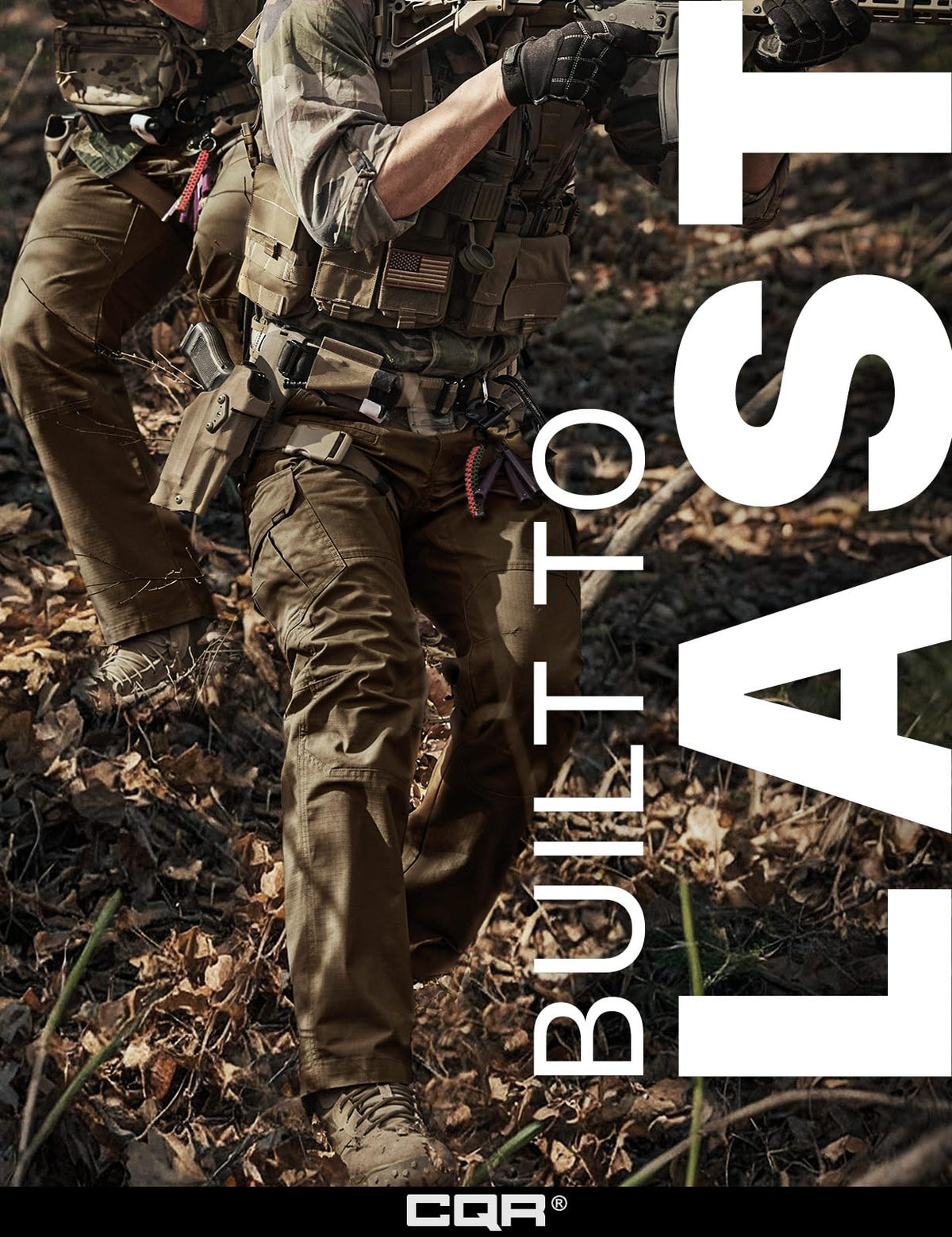 CQR Men's Tactical Pants, Water Resistant Ripstop Cargo Pants, Lightweight EDC Work Hiking Pants, Outdoor Apparel, Raider Tundra, 42W x 32L