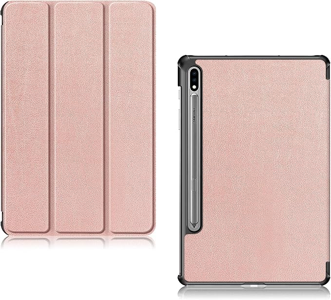 Case for Samsung Galaxy Tab S8 Plus 12.4 2022/S7 FE 2021/S7 Plus 2020 (SM-X800/X806/T730/T733/T736/T738/T970/T975/T976) Lightweight Tri-Fold Stand Thin Cover Auto Wake/Sleep Almond Blossom