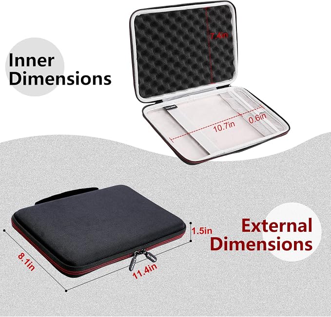 LTGEM Tablet Case for Wacom Intuos Small Graphics Drawing Tablet fits Model # CTL4100 or XPPen Graphics Tablet fits Model # StarG640 (Black)